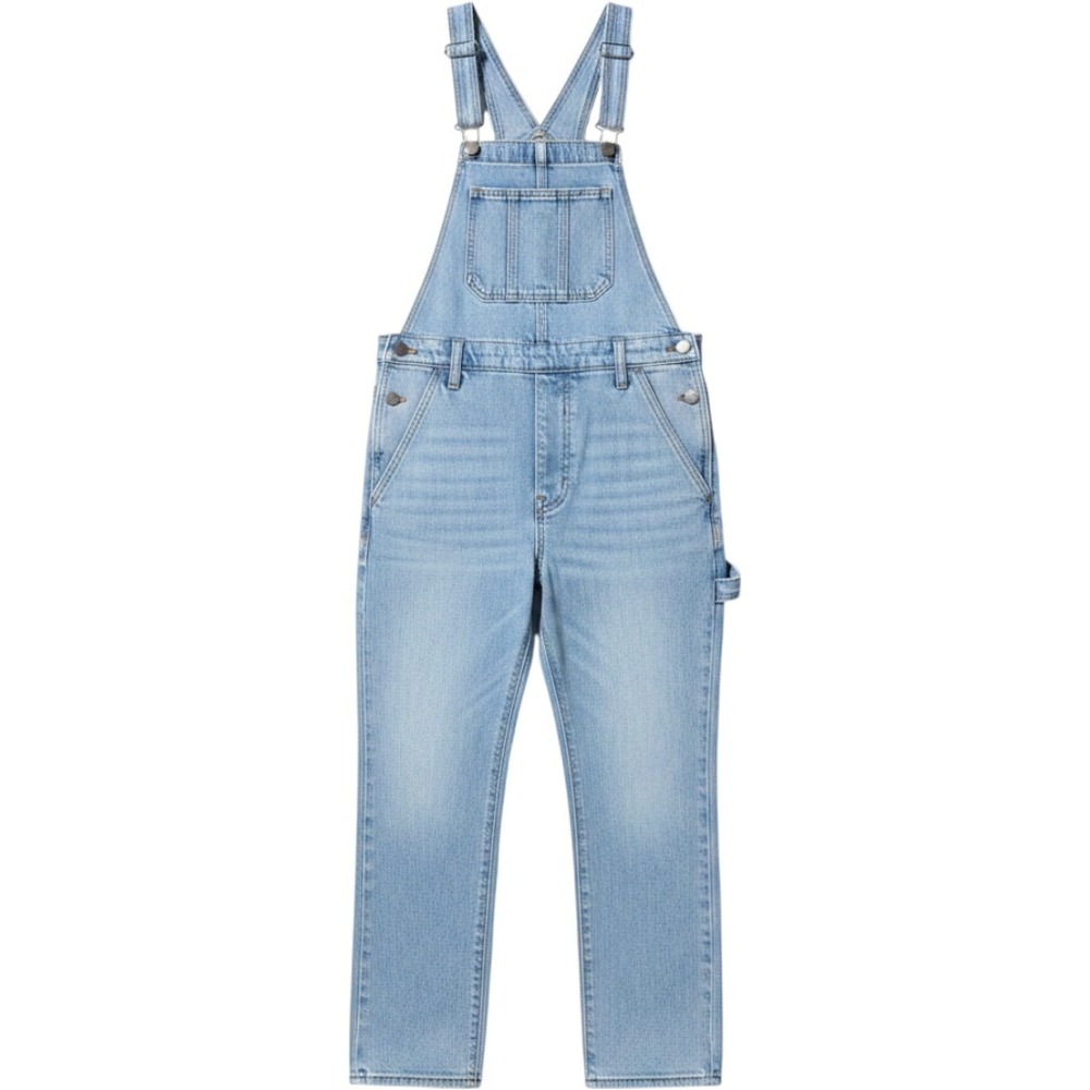 Love Fire Distressed Light‎ Wash Denim Carpenter Overalls PB025193A Small